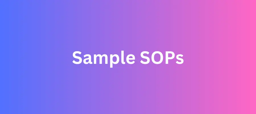 Sample SOPs